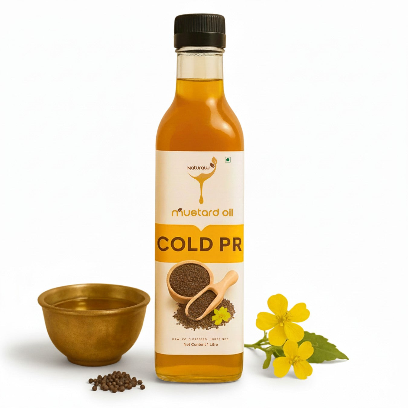 Cold Pressed Mustard Oil, Organic, Pure and Natural