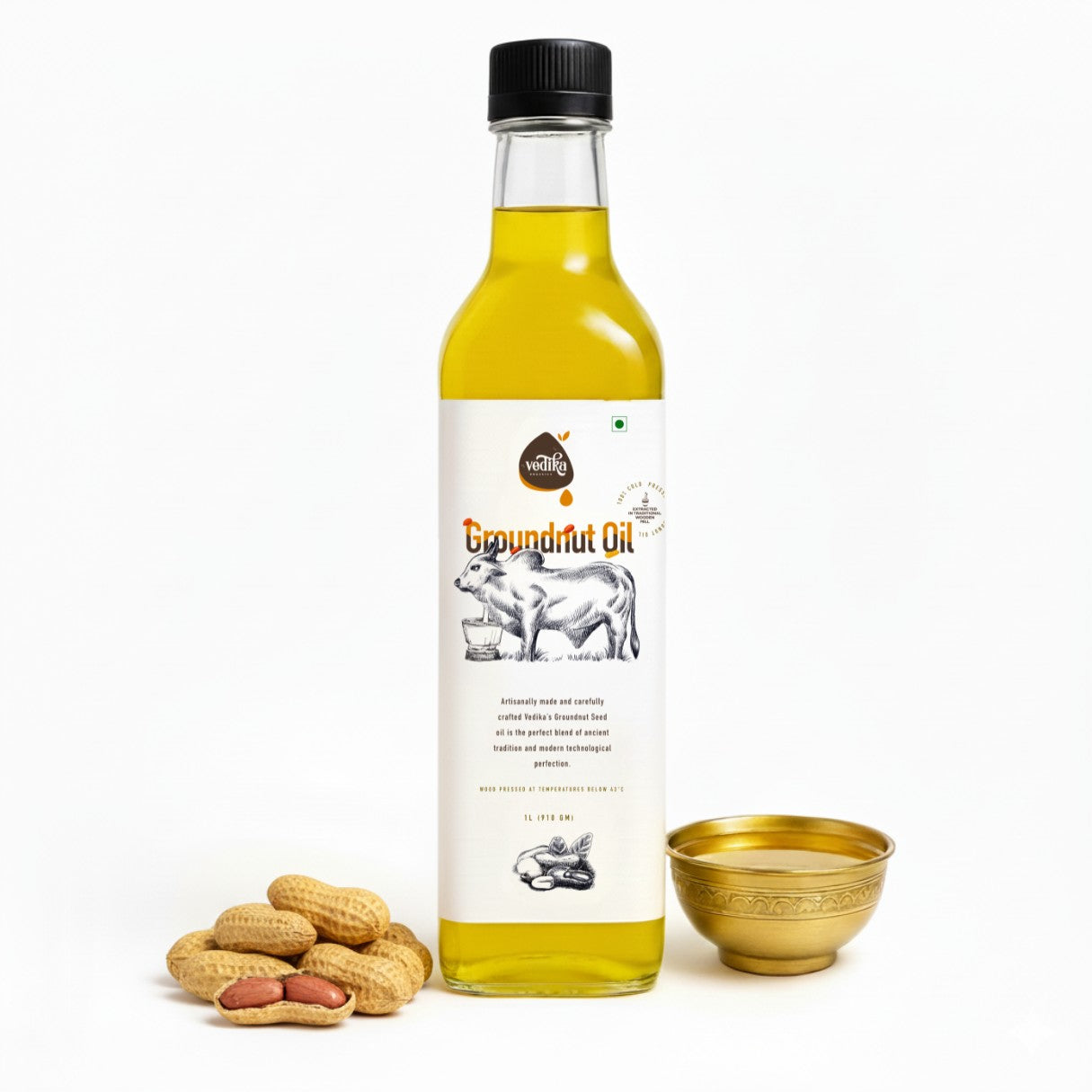 Vedika Organics Extra Virgin Groundnut Oil (1 litre)