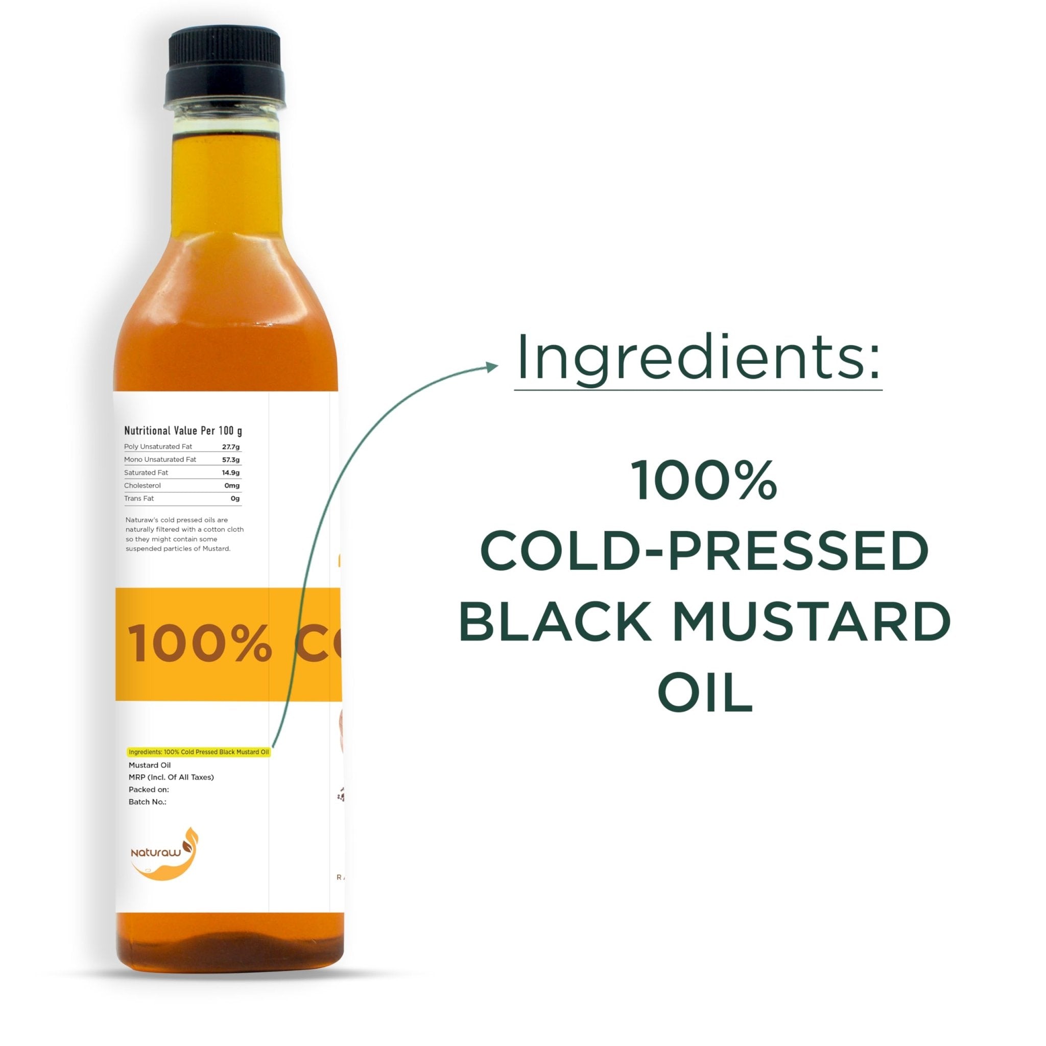 Cold Pressed Mustard Oil, Organic, Pure and Natural - Shudhkart
