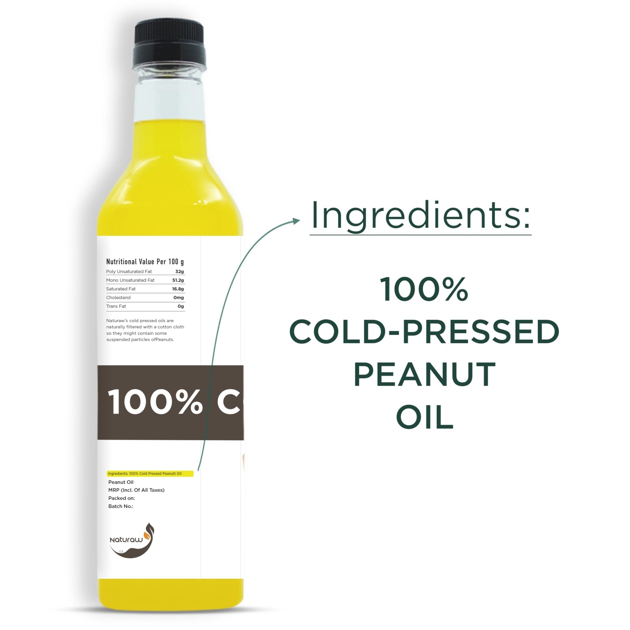 Cold Pressed Peanut Oil Organic, Pure and Natural - Shudhkart