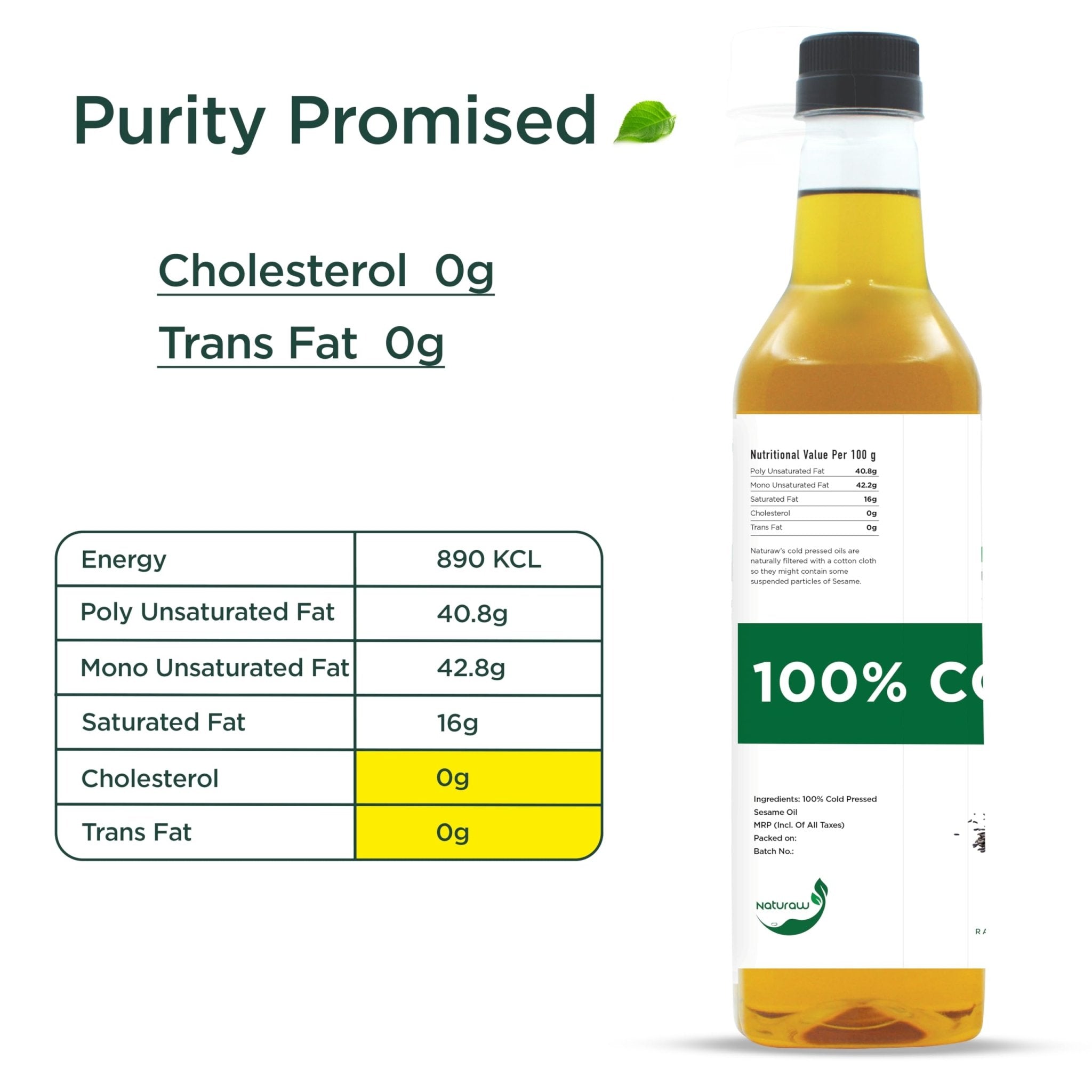 Cold Pressed Sesame Oil, Organic, Pure and Natural - Shudhkart