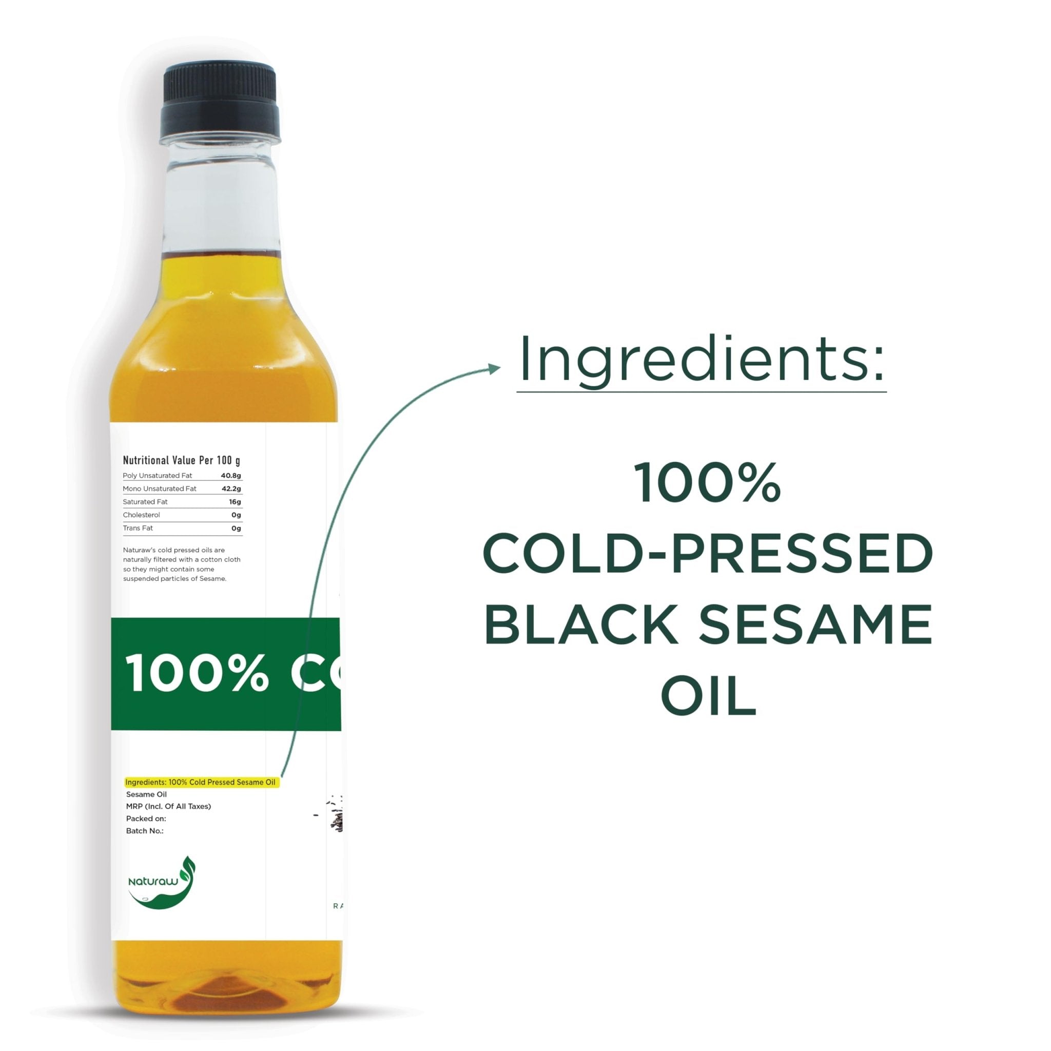 Cold Pressed Sesame Oil, Organic, Pure and Natural - Shudhkart
