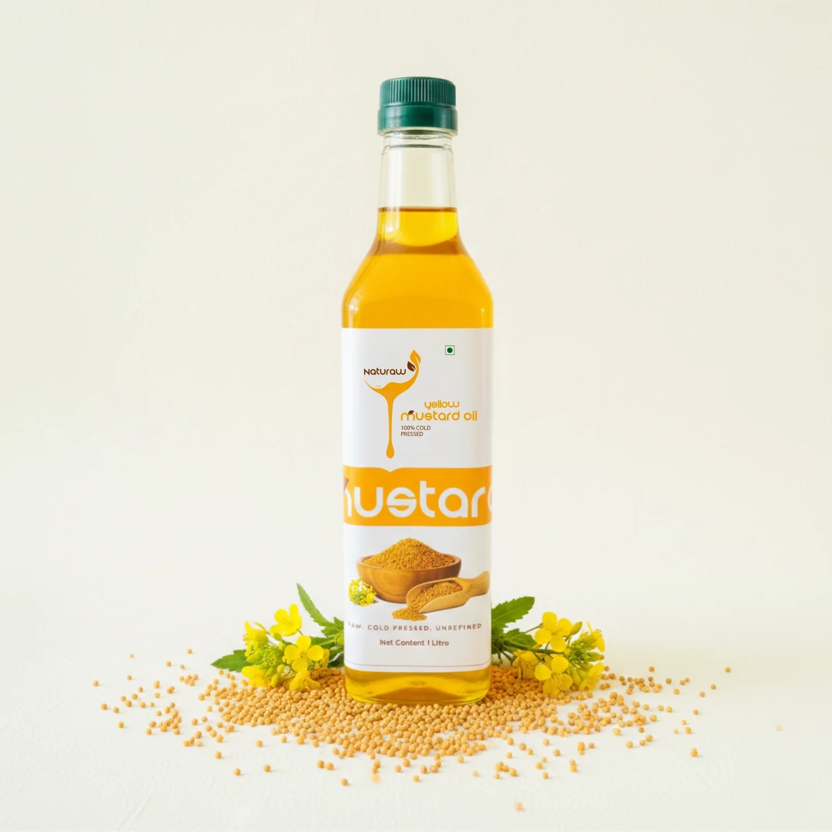 Cold Pressed Yellow Mustard Oil, Organic, Pure and Natural - Shudhkart