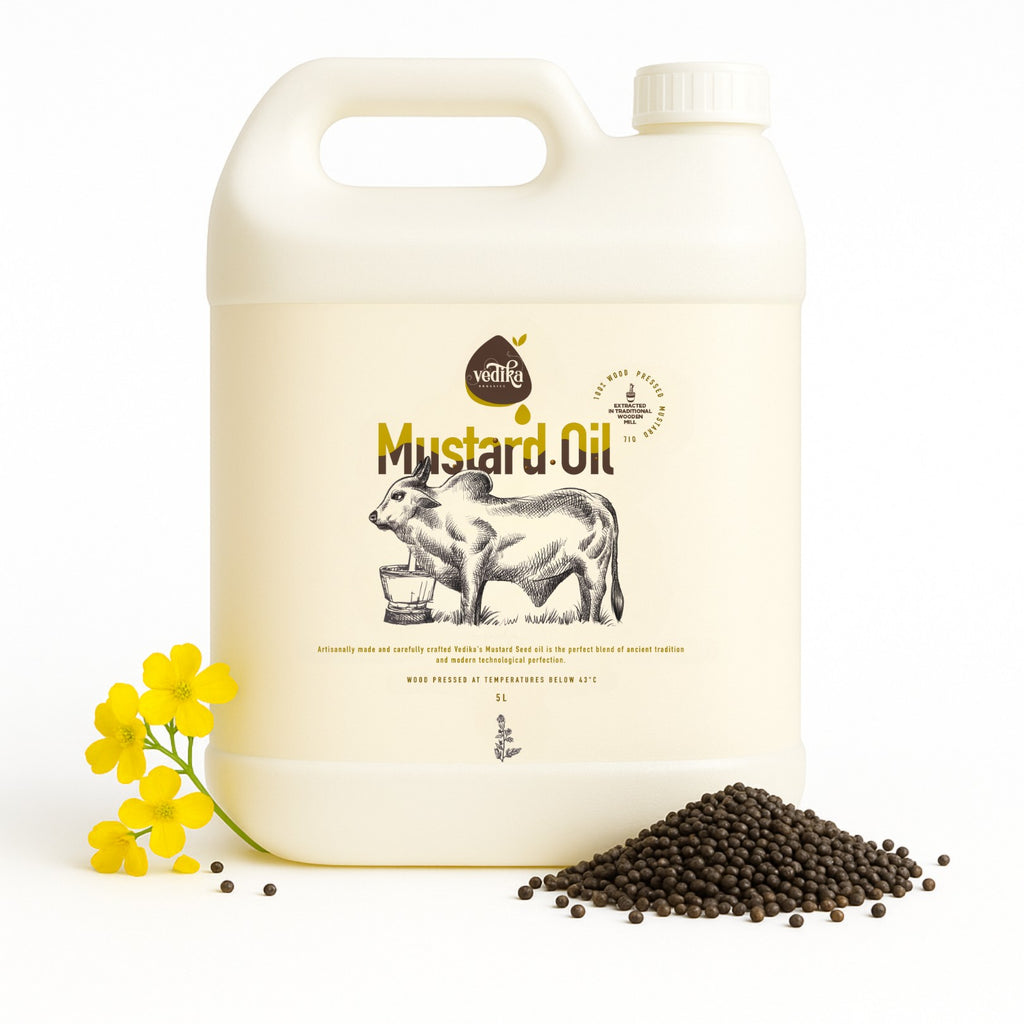 Vedika Organics Extra Virgin Kachi  Ghani Mustard Oil (1 litre)