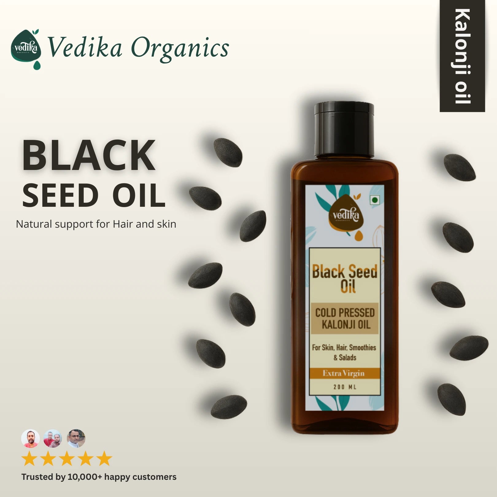 Vedika Organics Extra Virgin Black Seed Oil (200 ml) - Shudhkart
