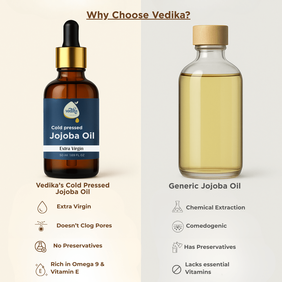 Vedika Organics Extra Virgin Jojoba  Oil (50 ml) - Shudhkart