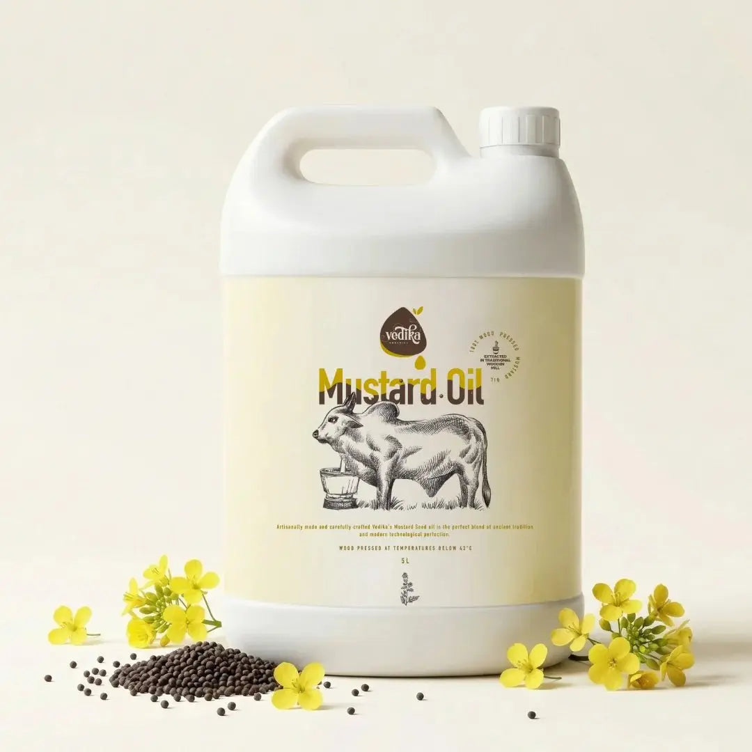 Vedika Organics Extra Virgin Kachi  Ghani Mustard Oil - Shudhkart