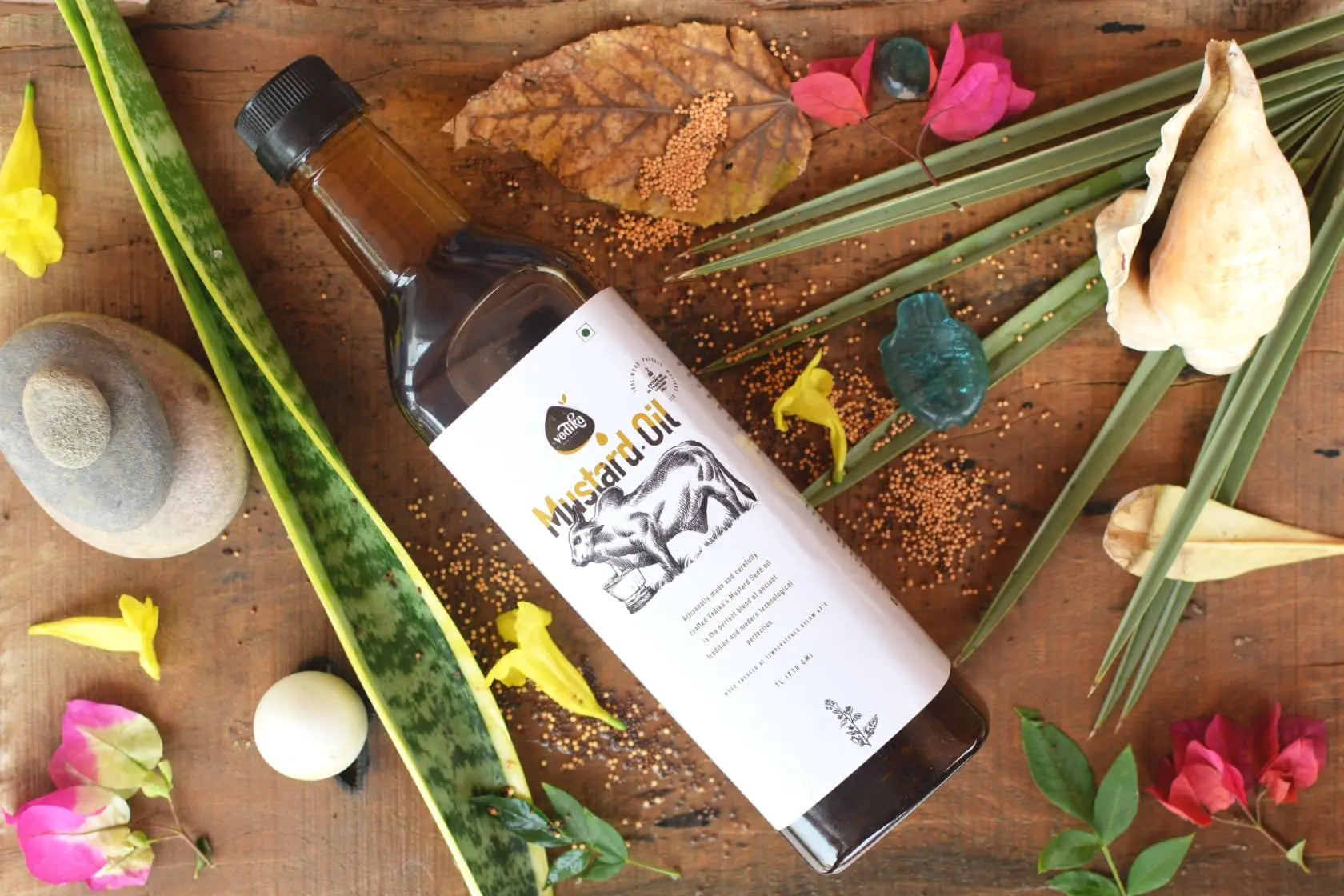 Vedika Organics Extra Virgin Kachi  Ghani Mustard Oil - Shudhkart