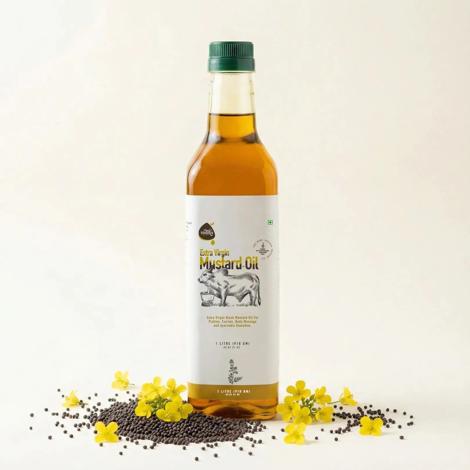 Vedika Organics Extra Virgin Kachi  Ghani Mustard Oil - Shudhkart