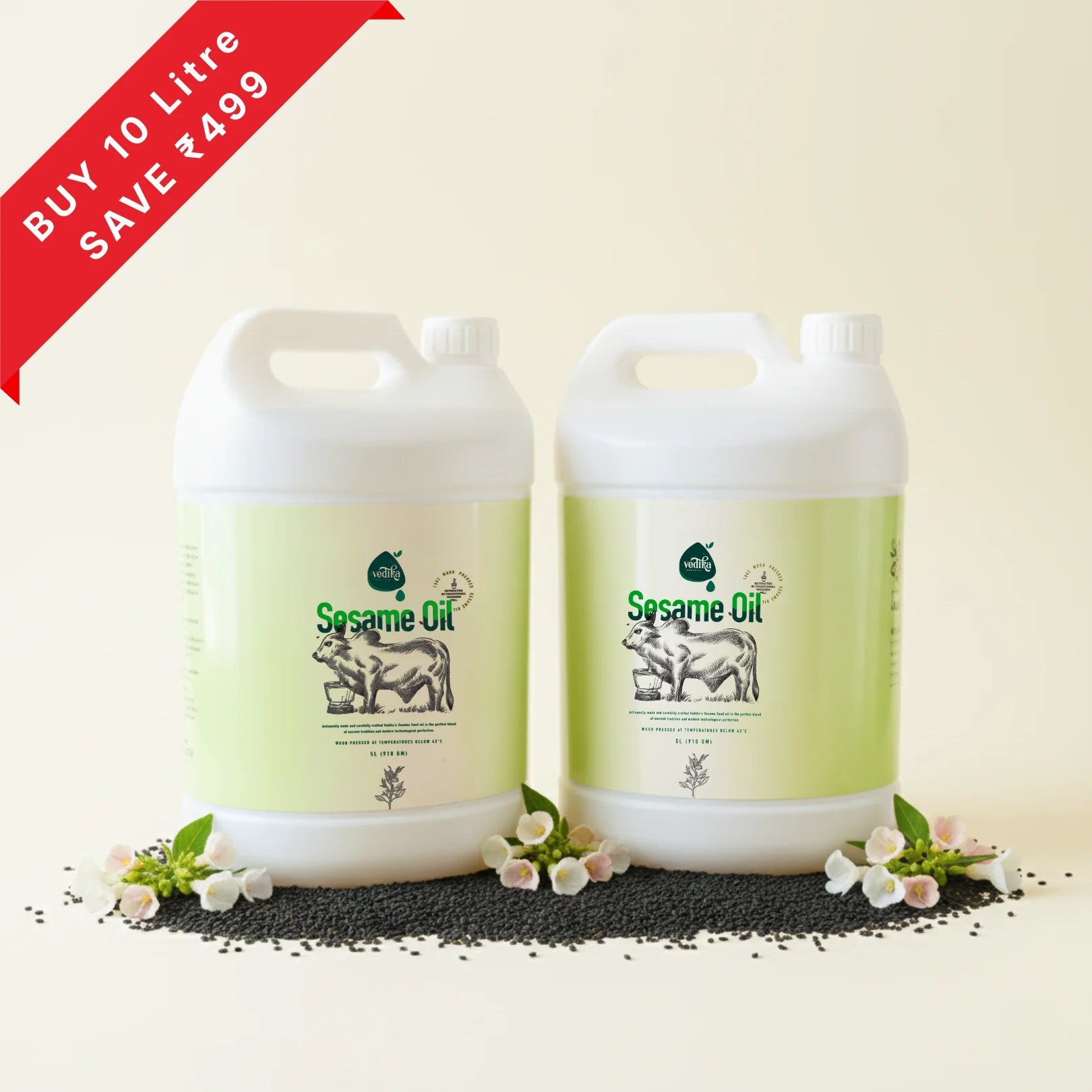 Vedika Organics Extra Virgin Sesame Oil (1 litre) - Shudhkart