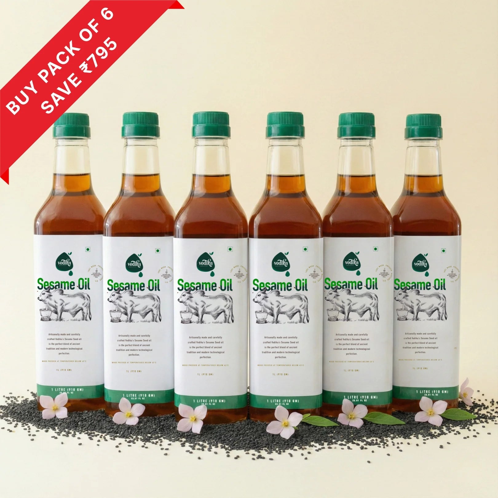 Vedika Organics Extra Virgin Sesame Oil (1 litre) - Shudhkart