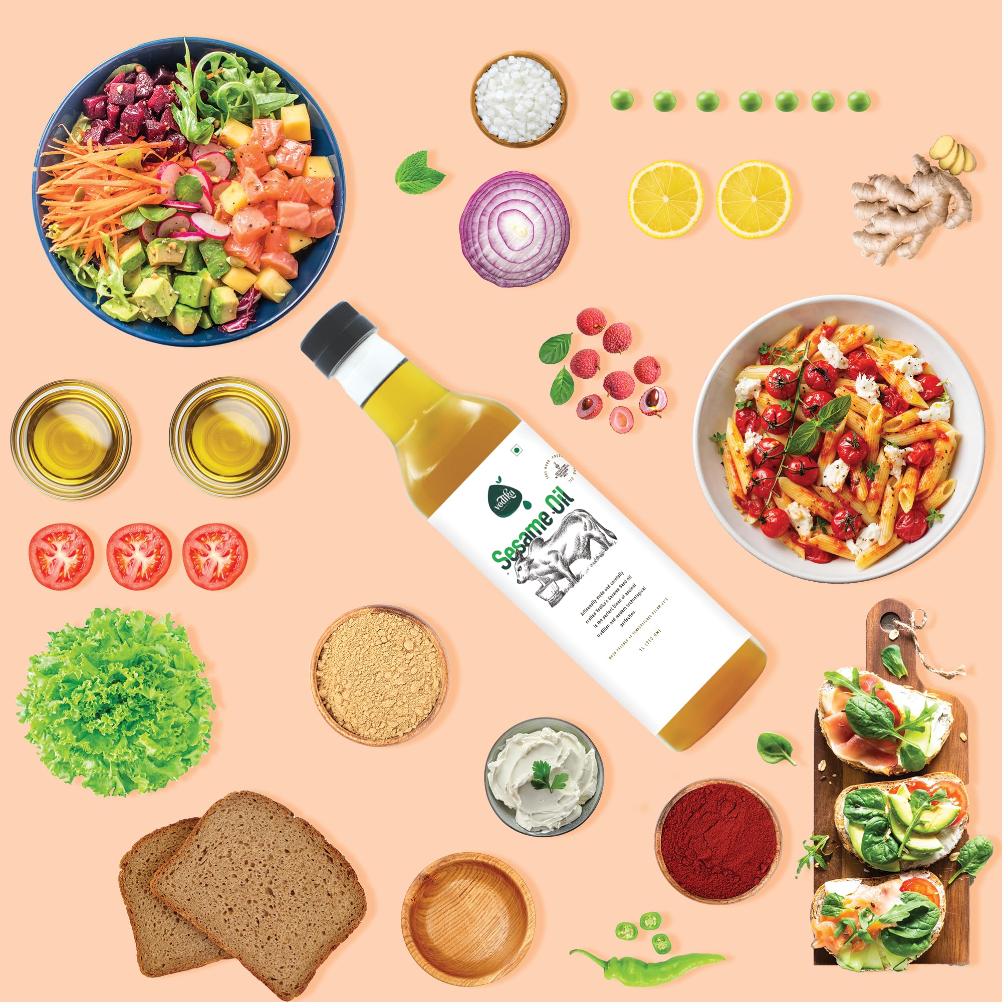 Vedika Organics Extra Virgin Sesame Oil (1 litre) - Shudhkart