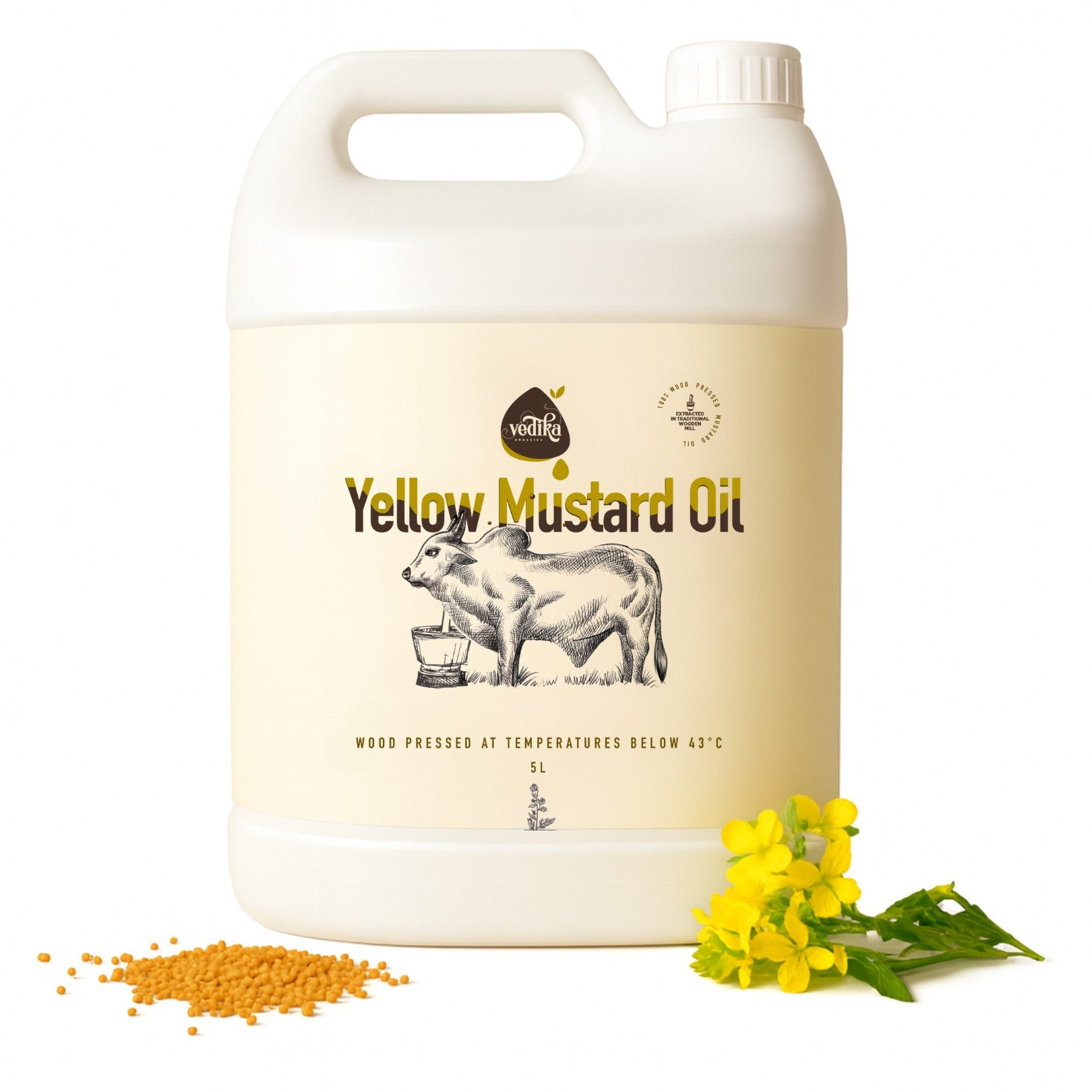 Vedika Organics Extra Virgin Yellow Mustard Oil (1 litre)